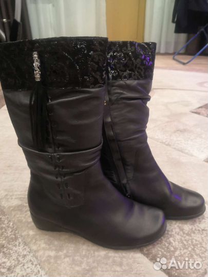 Зимние женские сапоги 38 натуральная кожа