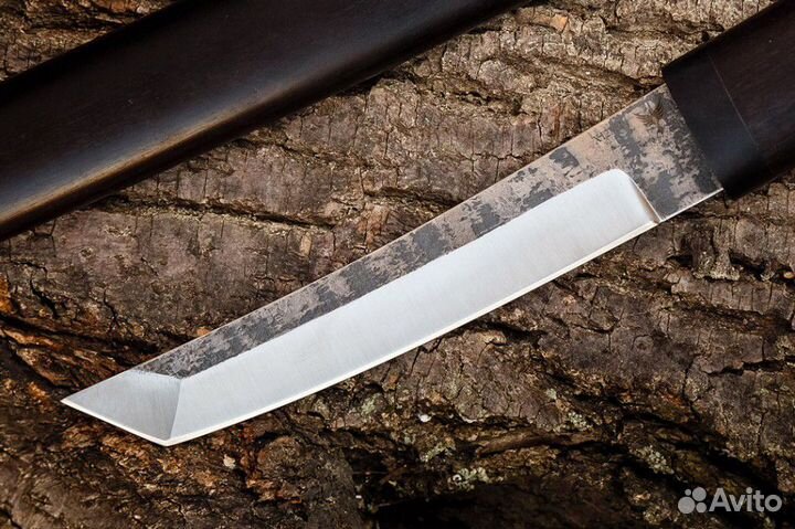 Нож Танто из кованой стали х12мф деревянные ножны