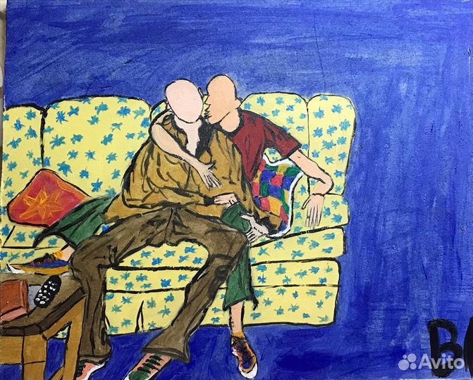 Работа на холсте акрилом