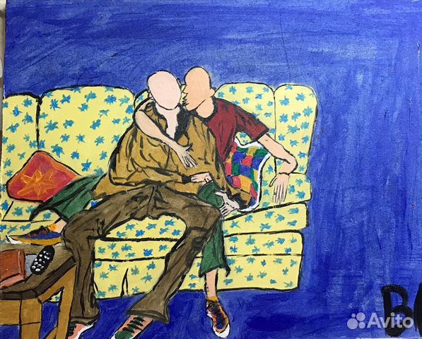 Работа на холсте акрилом