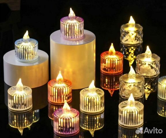 Свеча светодиодная на батарейках, 2 вида