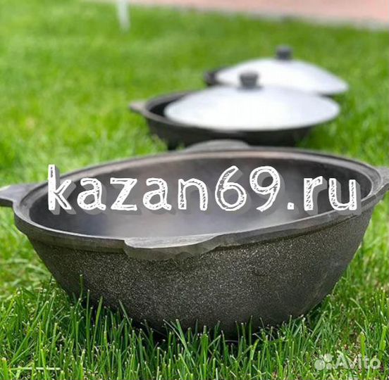 Казан чугунный 16 литров с плоским дном