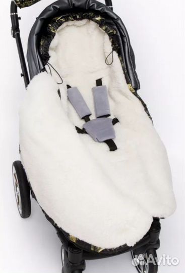 Зимний конверт в коляску на овчине