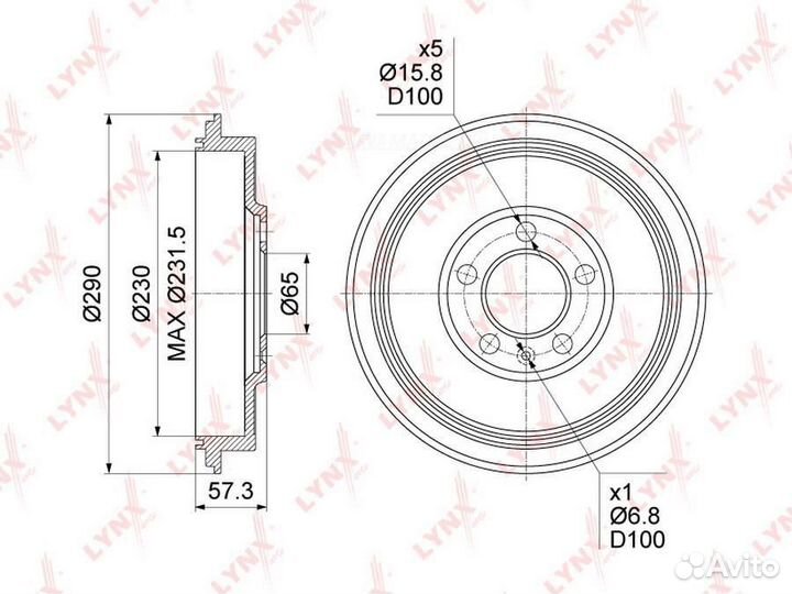 Lynxauto BM-1156 Барабан тормозной зад