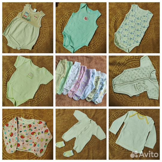 Детские вещи пакетом от 0 до года для девочки