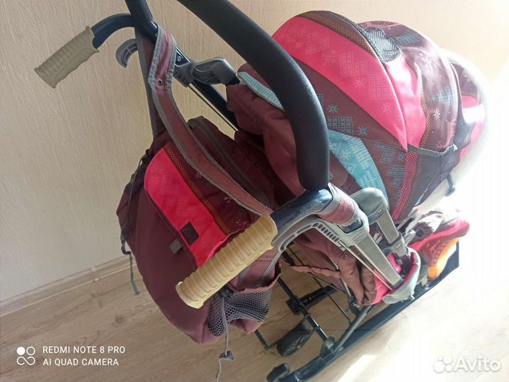Санки коляска Ника 7-3 с перекидной ручкой