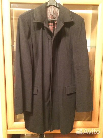 Муж. весенне-осеннее шерстяное пальто б/у, 48-50
