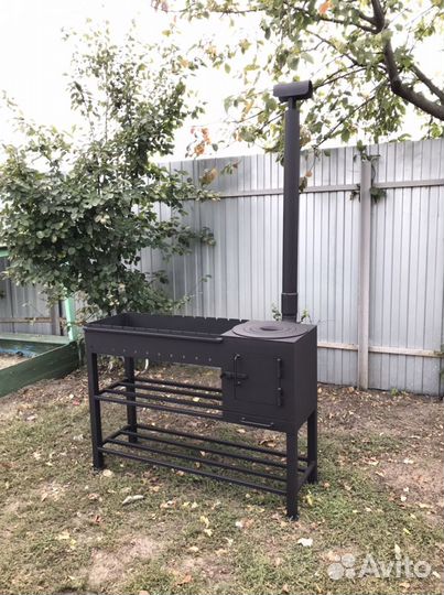 Мангал с печкой под казан