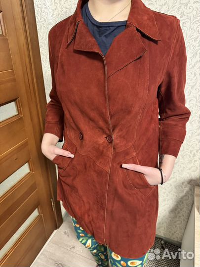 Кожаный плащ женский