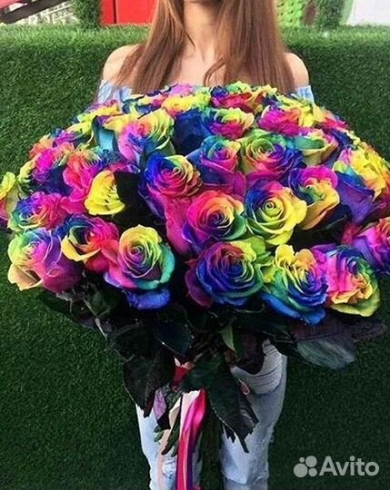 Радужные розы. Цветы Букеты с доставкой