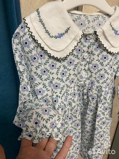 Платье с воротничком 98-104 см