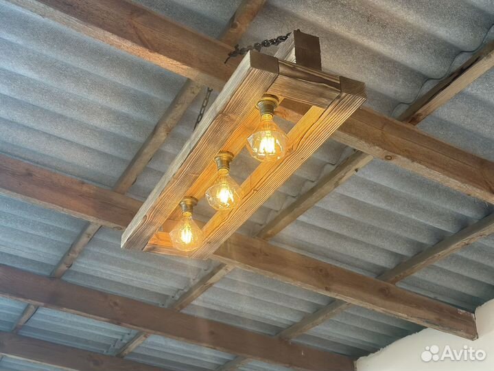 Лофт люстра Modern 1.0 из дерева на заказ