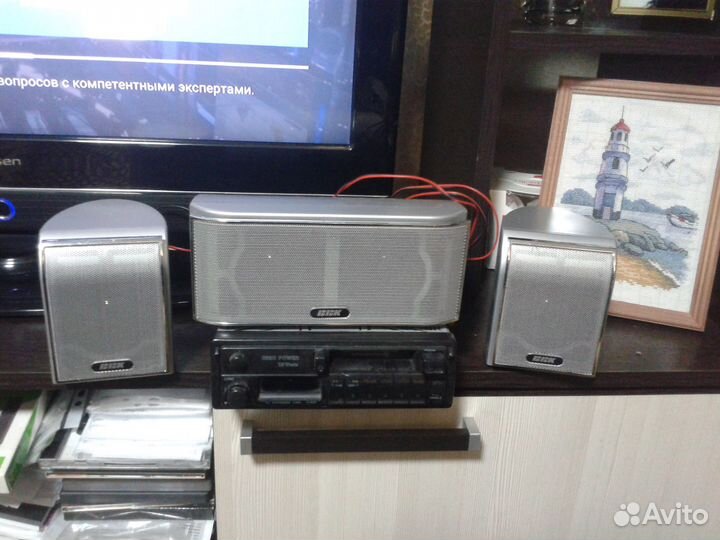 Магнитола samsung +Акустич.Колонки 3штуки