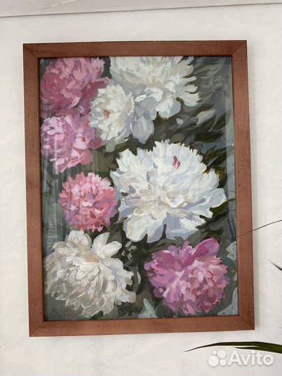 Картина с пионами