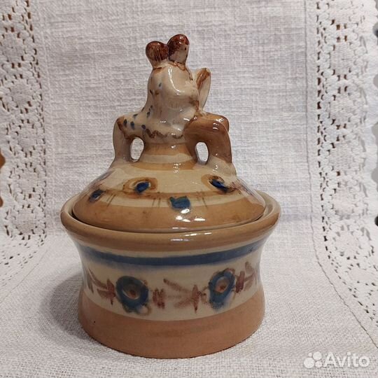 Масленка декоративная Парочка Старая Гжель СССР