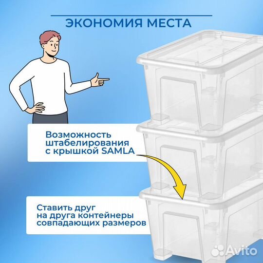 Контейнеры с крышкой икеа самла (новые), 5л