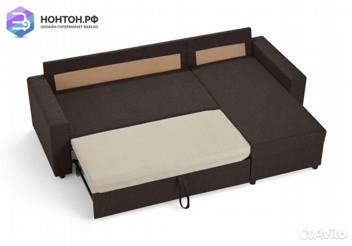 Диван угловой дельфин Торонто кофейный