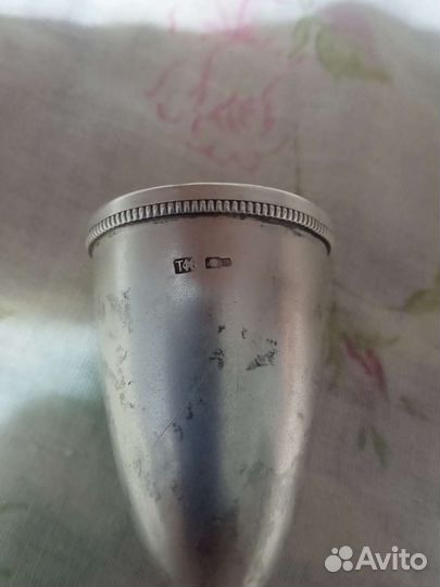 Рюмка серебро 875 с золочением