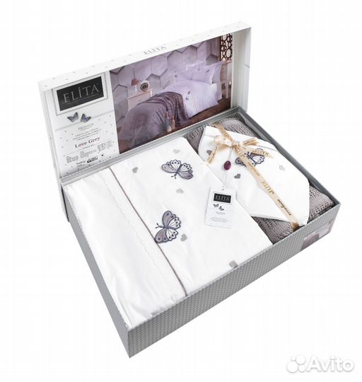 Постельное белье + плед, Elita Турция.размер Евро