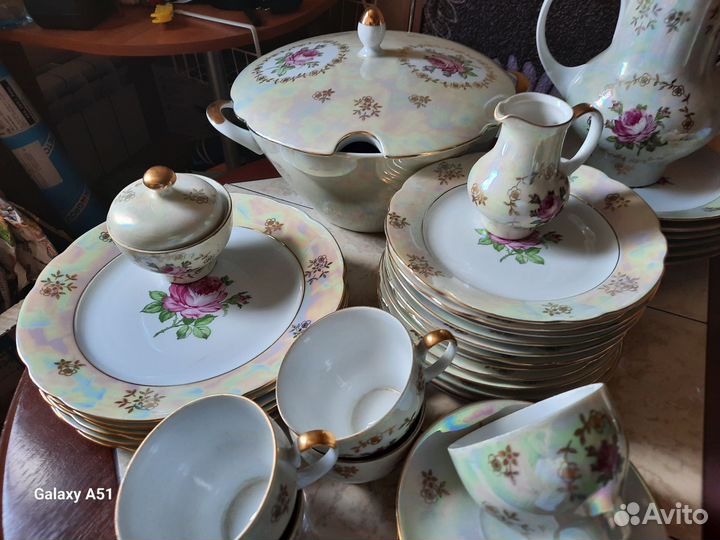 Сервиз столовый роза гдр 64 предмета