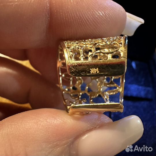 Золотое кольцо широкое 585