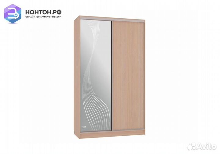 Шкаф-купе Рио 1-600 волны 1 дуб млечный