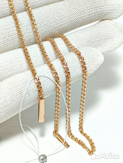 Золотая цепочка Бисмарк, полновесная, замок коробочка, длина 55 см, вес 6,58г*