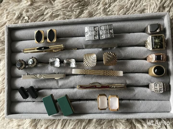 Запонки, зажим для галстука, кольцо