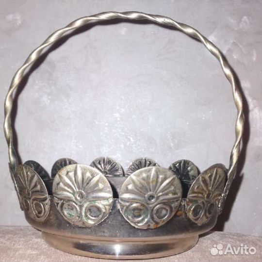 Мельхиоровая конфетница СССР Винтаж