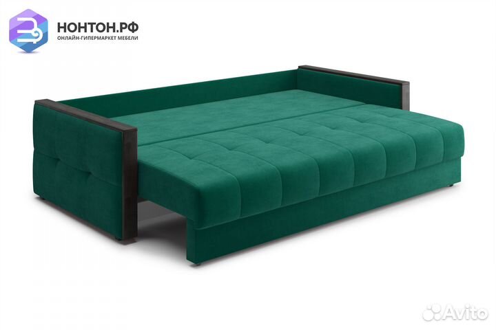 Диван еврокнижка Инсайд 3-х местный изумрудный