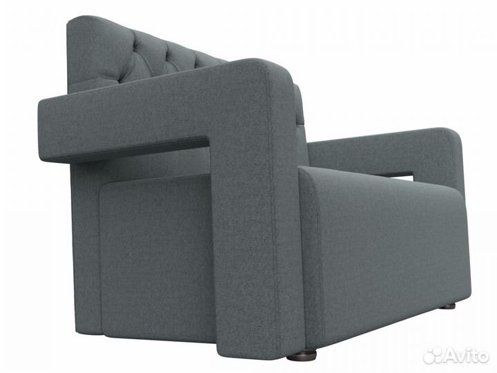 Диван кухонный прямой Рамос Люкс 2-х местный, рогожка, амур серый