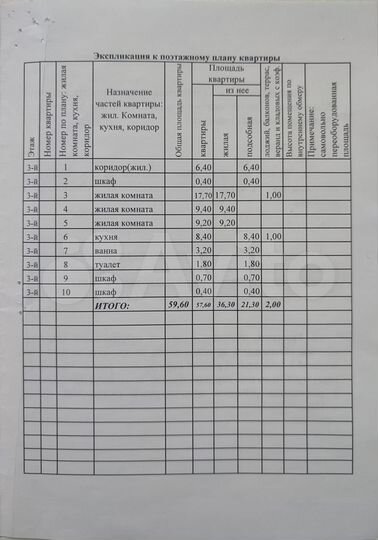 3-к. квартира, 59,6 м², 4/4 эт.