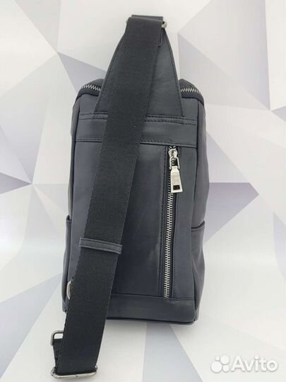 Нагрудная сумка натуральная кожа