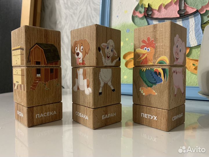 Деревянные кубики baby go