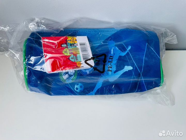 Новый пенал-тубус Erhaft Футбол, голубой/синий