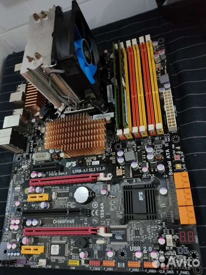 Материнская плата+процессор+кулер+оперативка