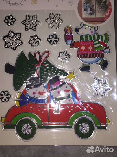 Новогодние наклейки на окна