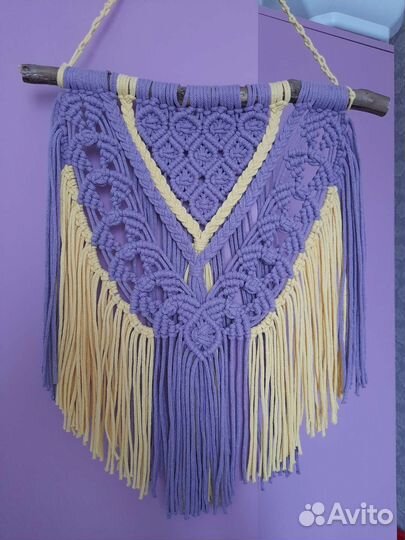 Макраме панно чёрное