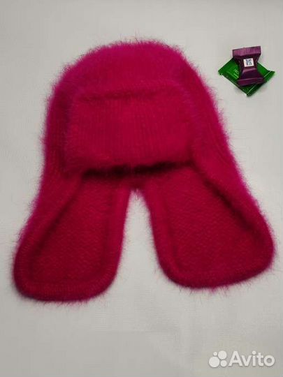 Комплект шапка и снуд женский ручная работа пух