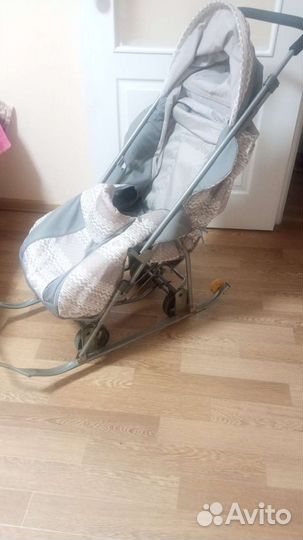 Коляска- санки на больших колесах