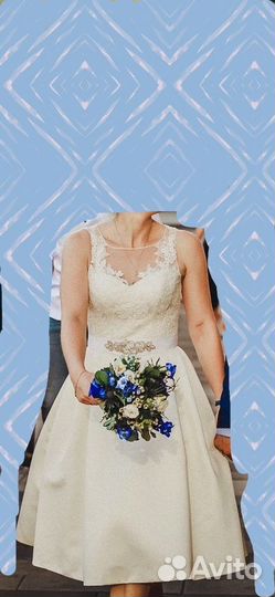 Свадебное вечернее платье размер 46