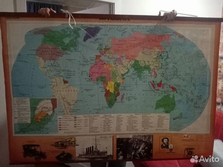 Настенная карта Рос империи / Мир в начале 20 века