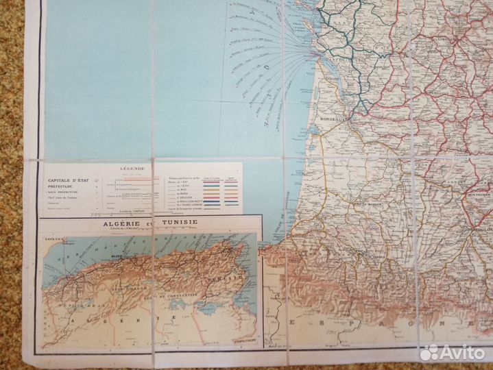 Большая карта железных дорог Франции