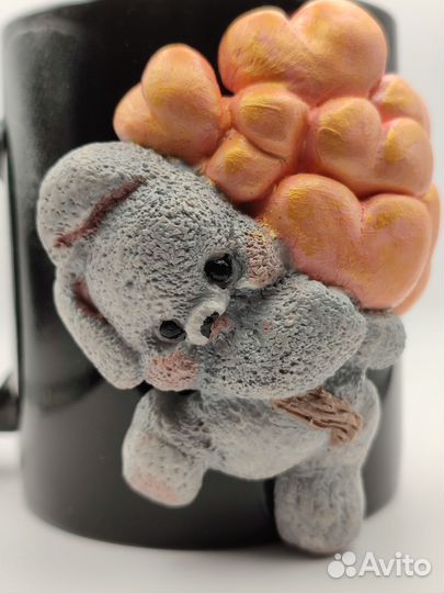 Кружка Зайка с шарами ручной работы