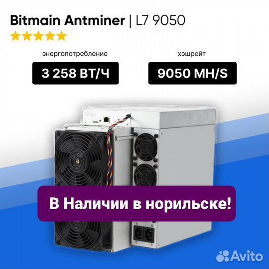 Asic Майнер Antminer L7 9050