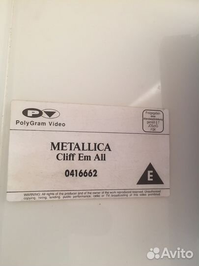 Metallica VHS лицензия