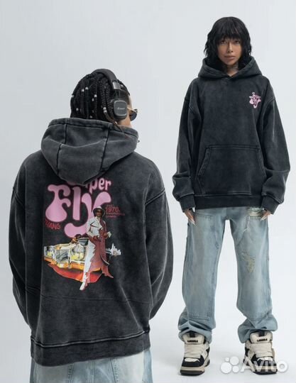 Худи оверсайз мужское с принтом варенка y2k