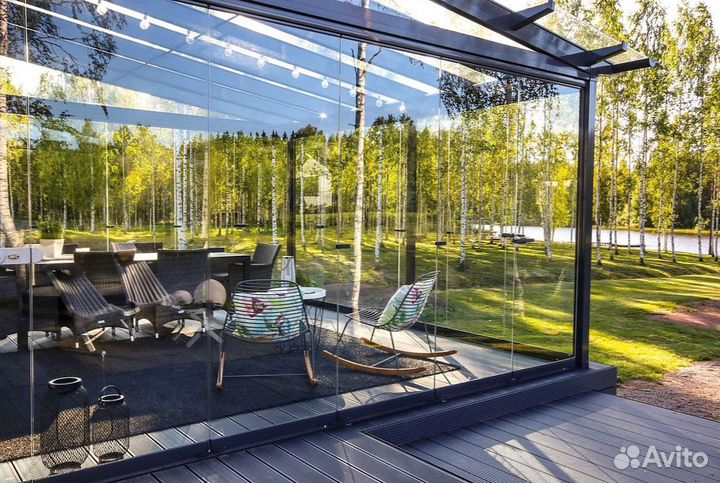 Безрамное остекление панорамное террас