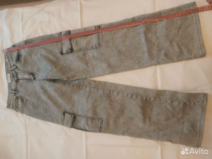 Джинсы карго с карманами женские