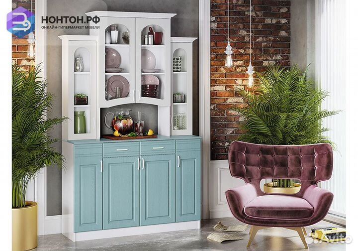 Буфет Констанция 4-х створчатый белый матовый / го